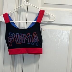 Puma Black and Red Sports Bra
